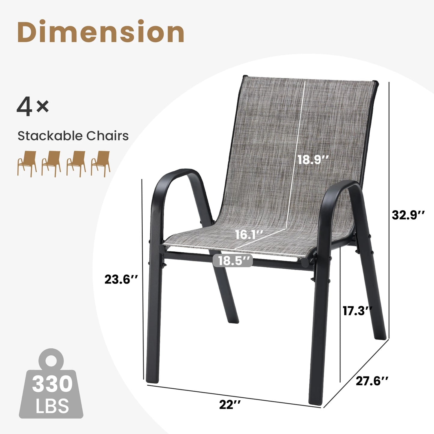 7-Piece Outdoor Dining Set for 6, Round Patio Table with 6 Chairs, .
