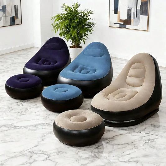 Sofa And Footstool Inflatable Lazy Sofa Chair Folding Portable .