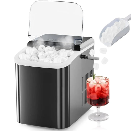 Ice Maker, Portable Countertop Icemaker Machine, Self Cleaning . Black