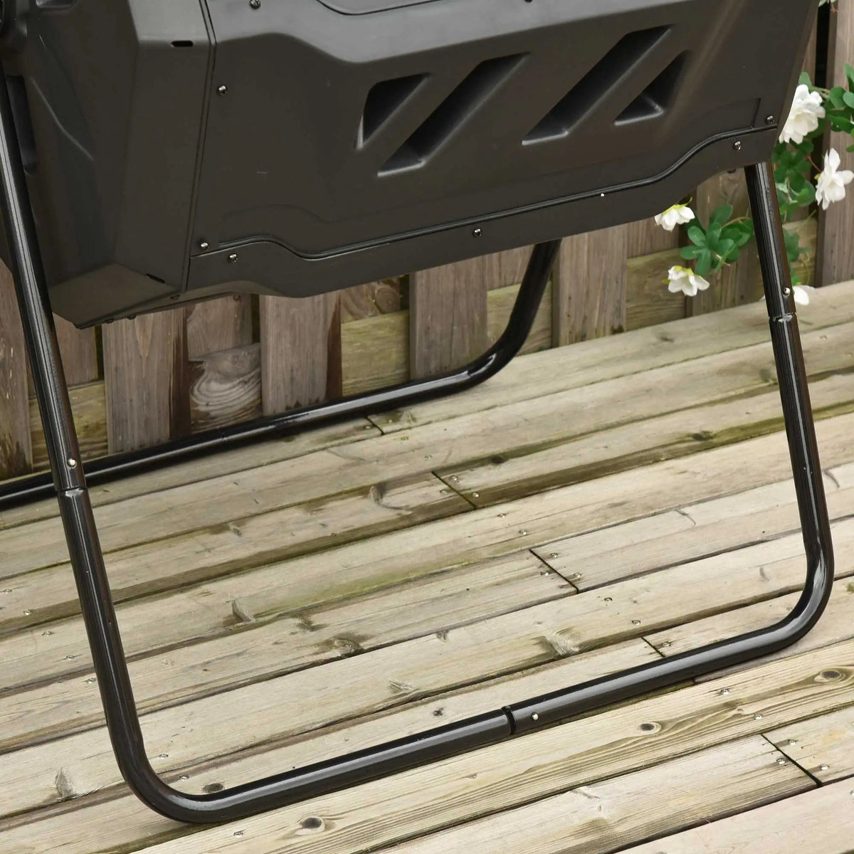 Garden Compost Bin Dual Tumbler Rotating Outdoor Composter with Sliding Doors