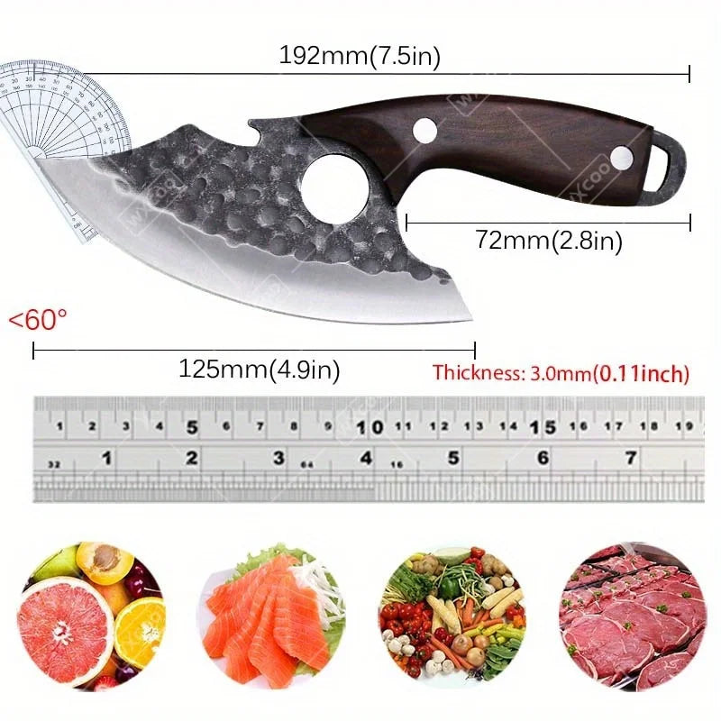 1 PC Kitchen Chef Knife Stainless Steel Multipurpose Boning Knife with Sheath .