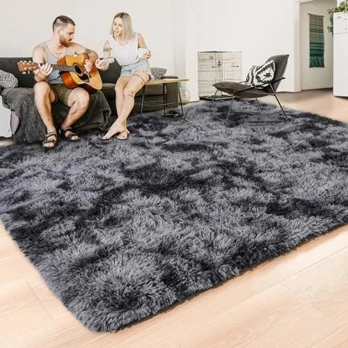 1pc Soft Long-hair Plush Carpet Rug Non-Slip Plush Fluffy Soft Furry.