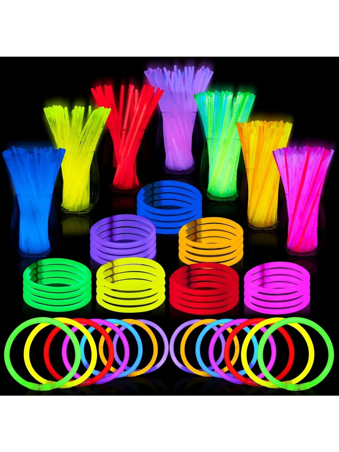 144/400/800 Pcs 8" Glowsticks Halloween Supplies Pack Glow in the Dark Party Favors.
