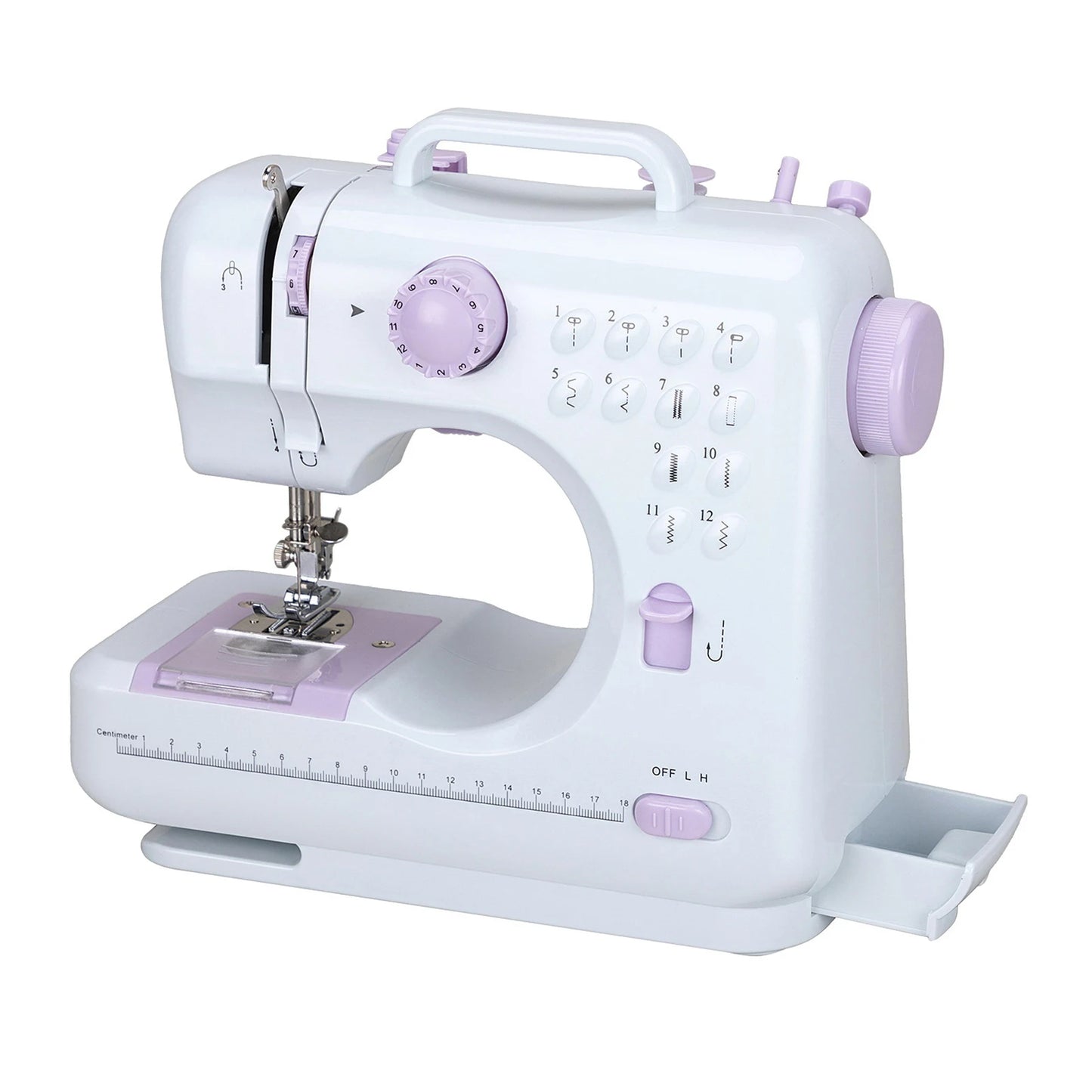 12 Stitches Electric Sewing Machine Mini Household Double Thread Sewing Machine Horizontal rotary shuttle structure design