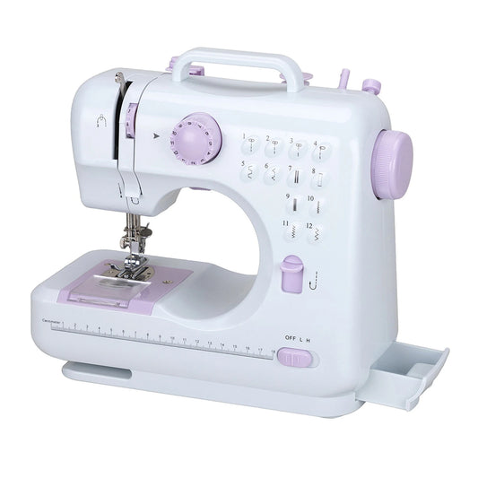 12 Stitches Electric Sewing Machine Mini Household Double Thread Sewing Machine Horizontal rotary shuttle structure design