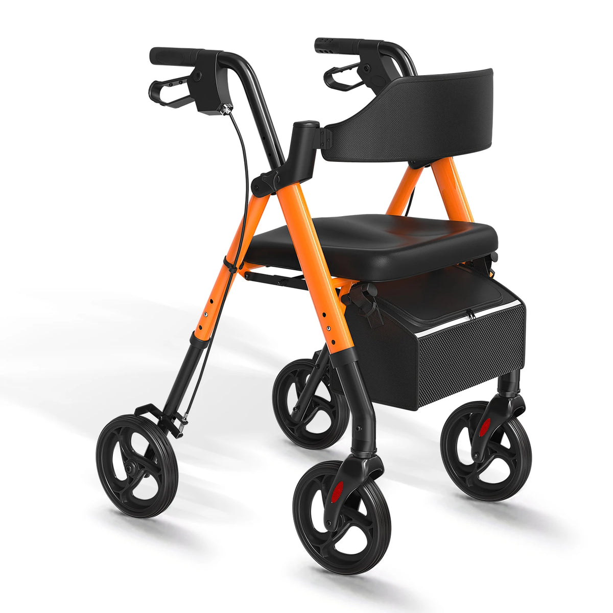 Rollator Walkers For Seniors, Foldable Walker With Seat,. Durable Aluminum, 8" Big Wheels For All