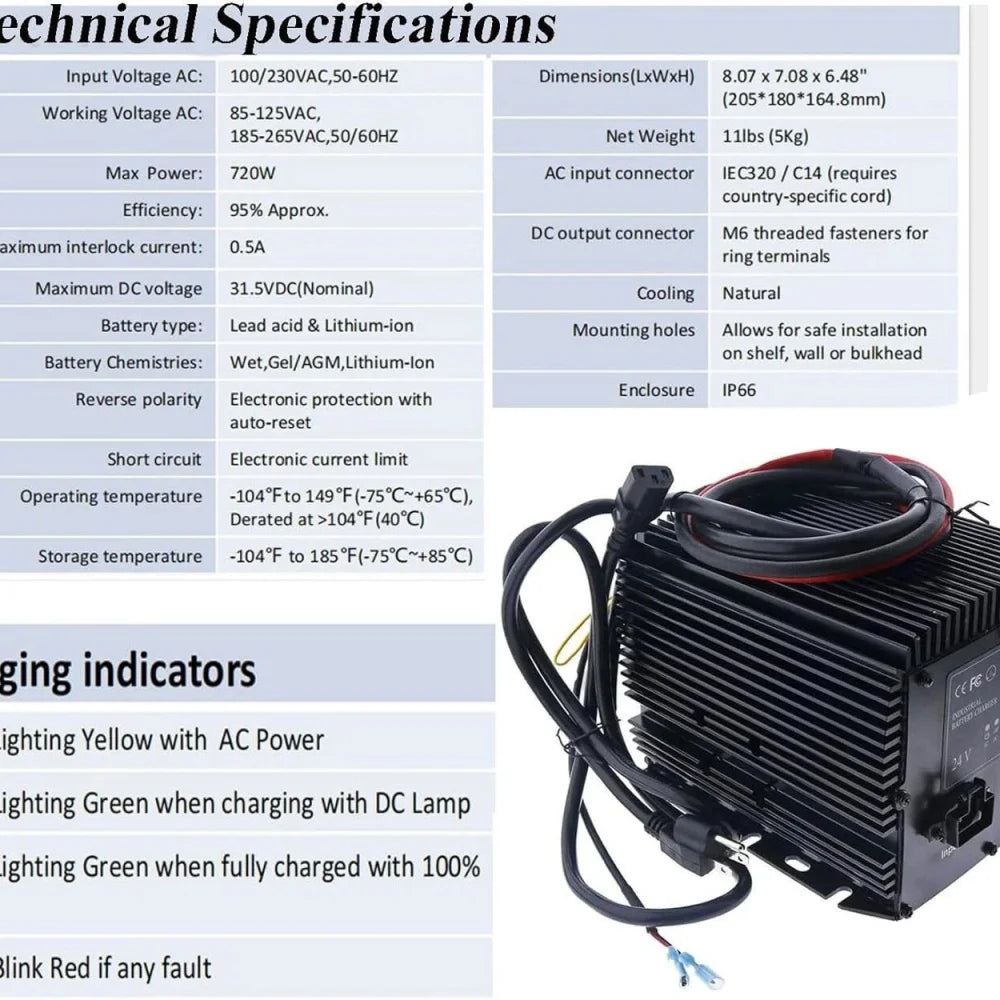 24V 25A Battery Charger 1029256 50050 1058164 for Tennant Floor Scrubber Sweeper .