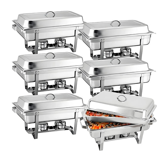 2/4/6 Pack 8QTChafing Dish Buffet Set Stainless Steel Food Warmer Kit with Lids Holders