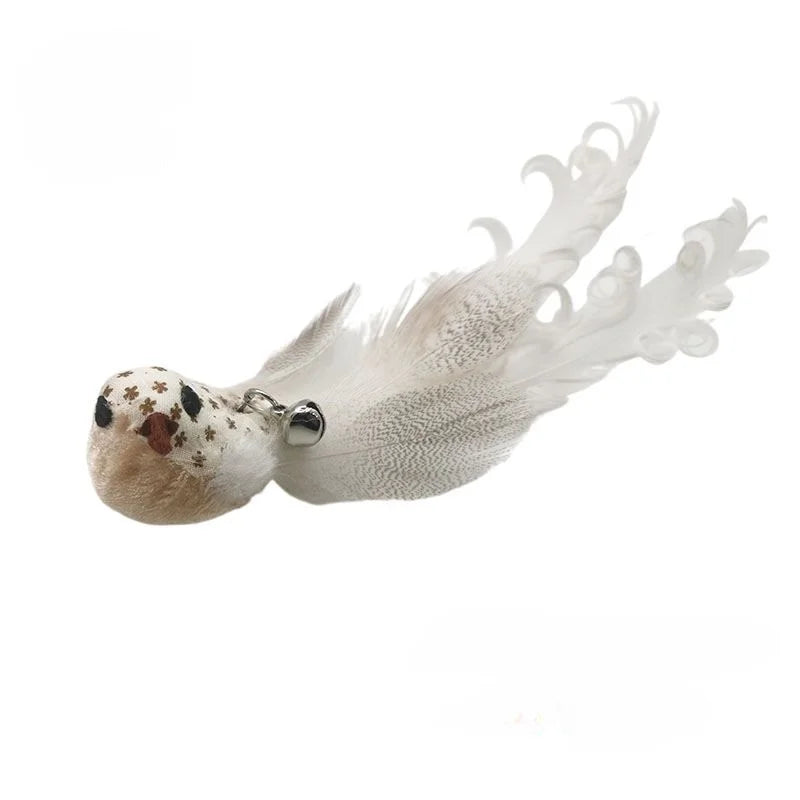 Bird/Feather Cat Wand with Bell Powerful Suction Cup  Cats Kitten Hunting Exercise