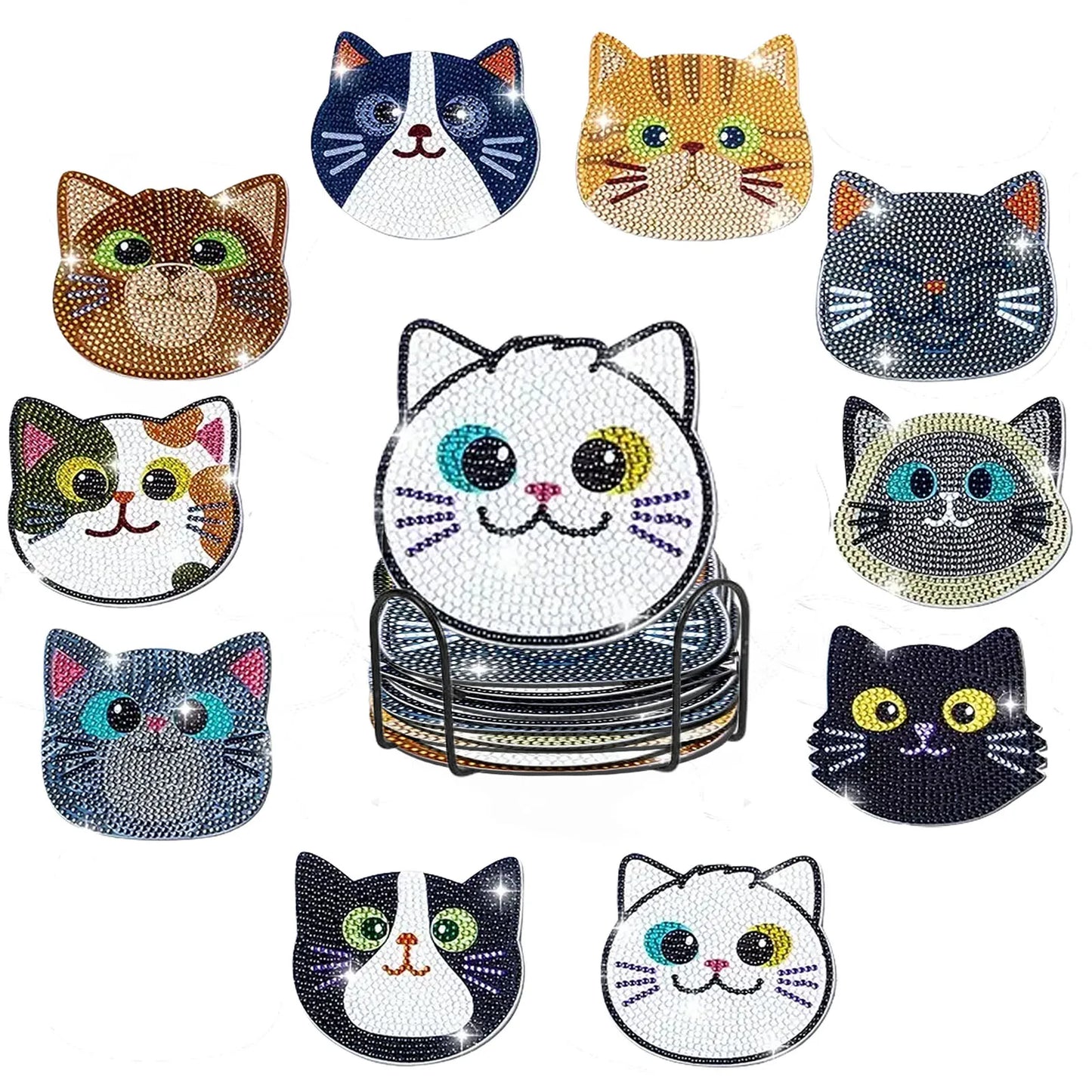 10-piece diamond painting coaster set,