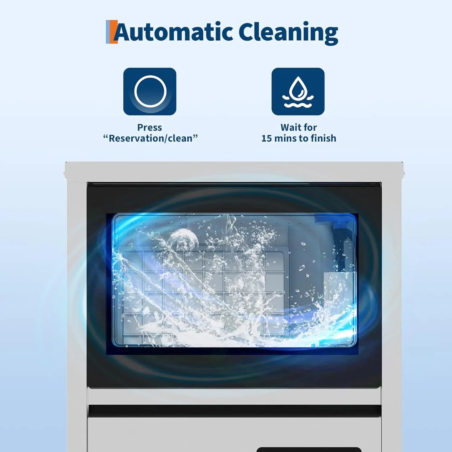 Commercial Ice Maker Machine 130lbs/24h, 36lbs Storage.