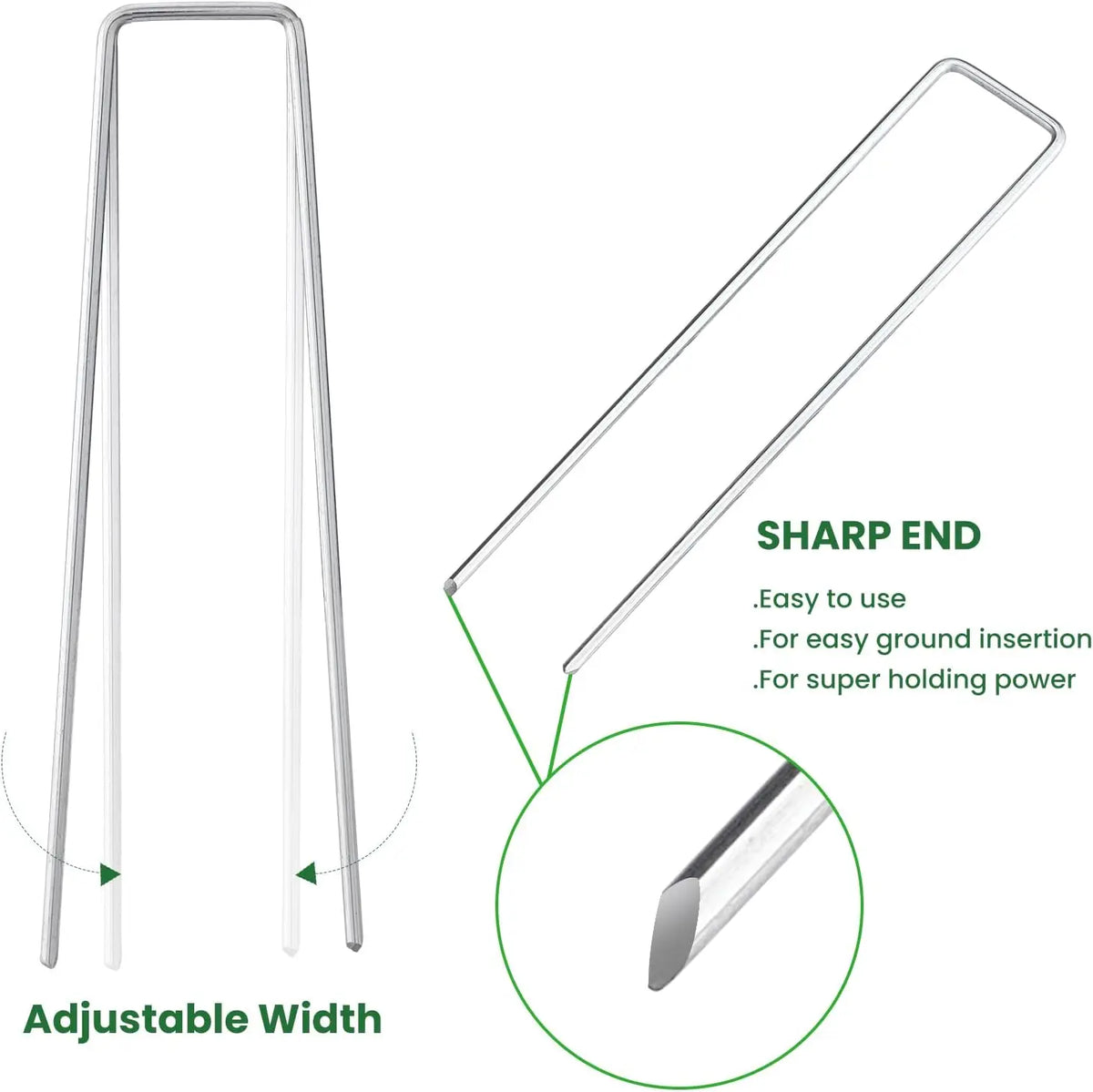 6 Inches 10Pcs  Heavy Duty Galvanized Steel Garden Stakes Staples Securing Pegs for Securing Weed Fabric Landscape Fabric Netting