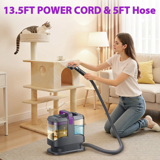 .Portable Carpet & Upholstery Cleaner Machine, 15Kpa 13.5ft Corded Spot Cleaner.