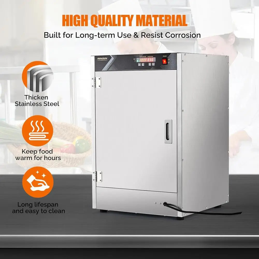 5-Tier Commercial Food Warmer, Hot Box Food Warmer .w/Removable Shelves Water Tray,. Electric