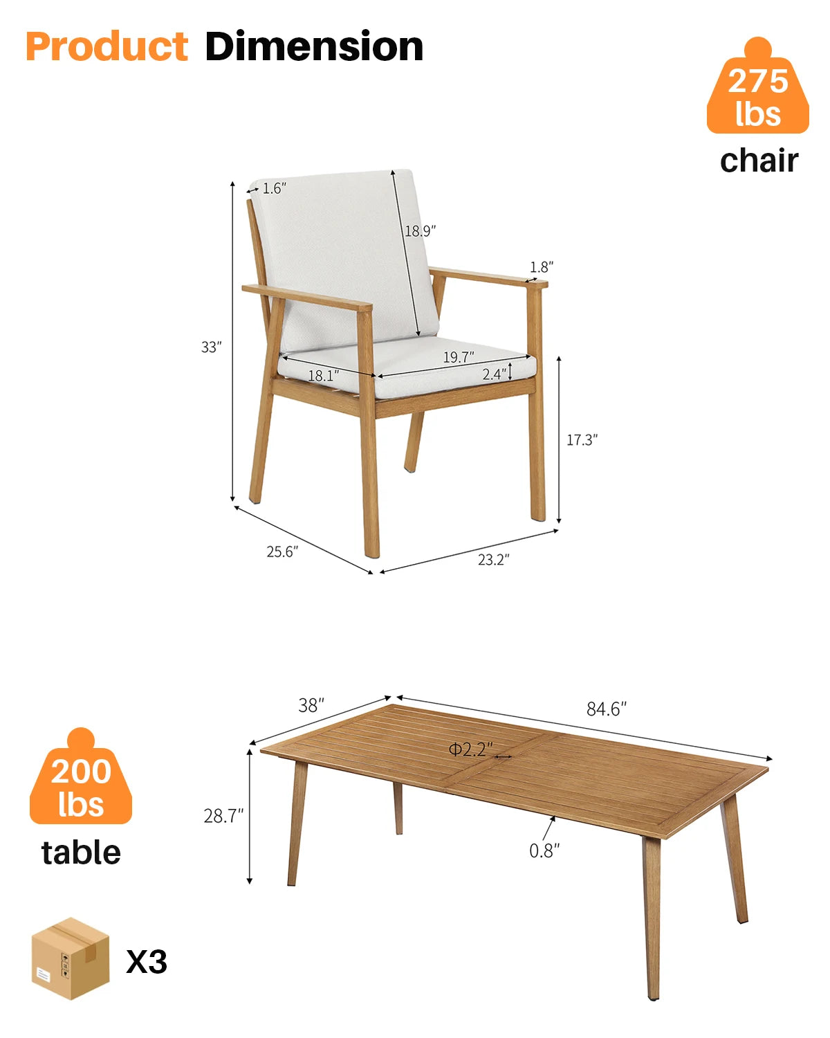 SeeHill 9 Pieces Patio Dining Set for 8, Outdoor Aluminum Dining Patio Table . with Umbrella Hole .