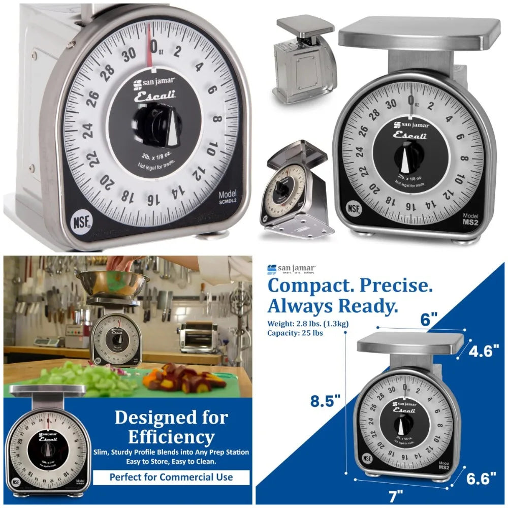 .Mechanical Dial Scale Manual Food Scale with 2 Pound Capacity .