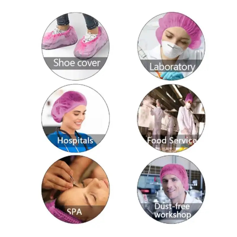 80pcs Waterproof Disposable Shower Cap Women's  Elastic Mouth Strip Plastic.