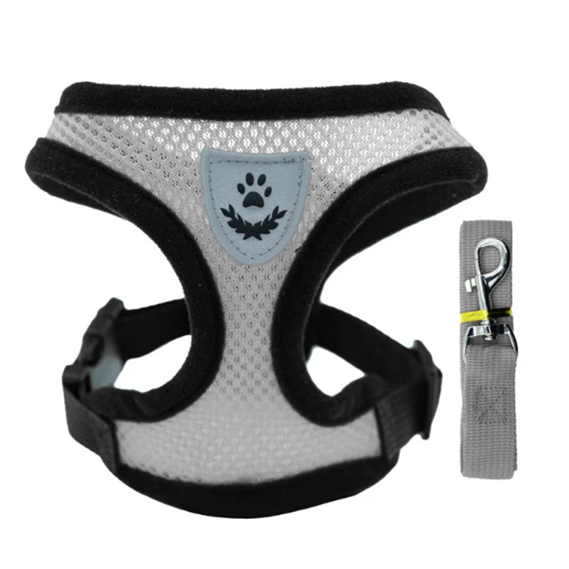 Hot summer small dog pet chest and back breathable dog chest and back suit cat outdoor traction rope .