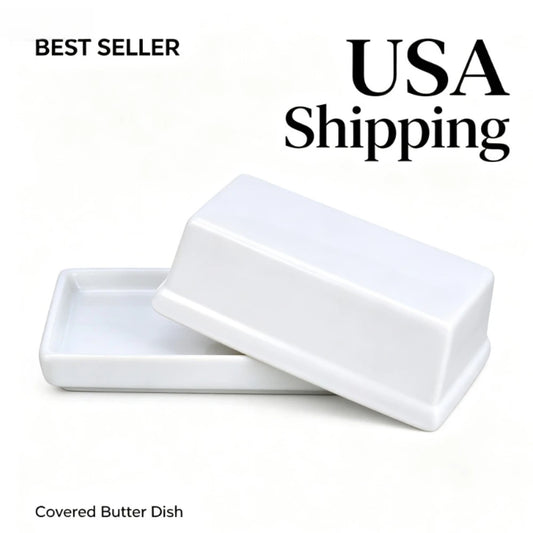 Mainstays Stoneware Butter Dish with Lid, . White