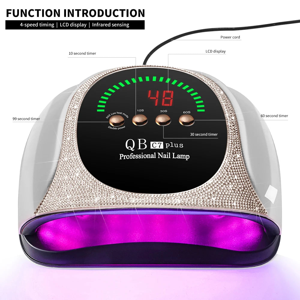 LIMEGIRL 57 UV LED Nail Dryer Professional Nail Lamp for UV Gel Nail Polish Curing Lamp with Timer Automatic Sensor .