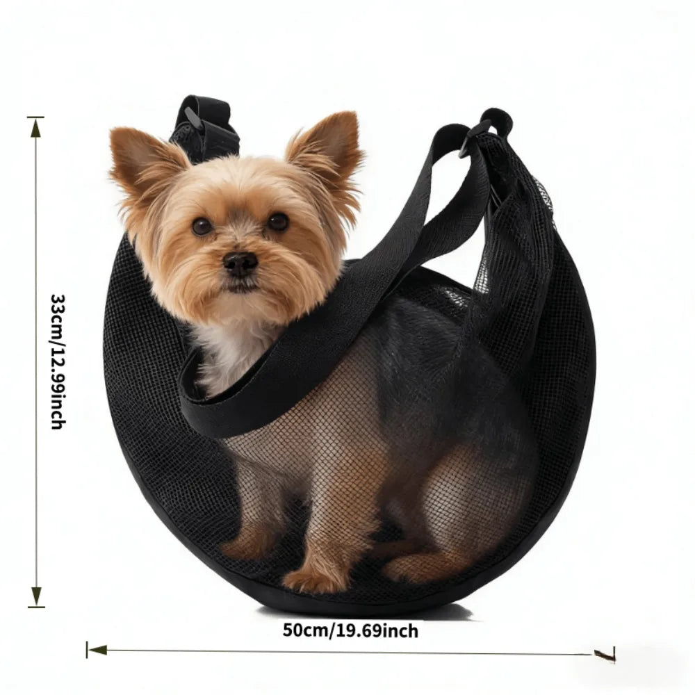 1pc Unisex Breathable Mesh Pet Carrier Sling Bag Crossbody Wearable .