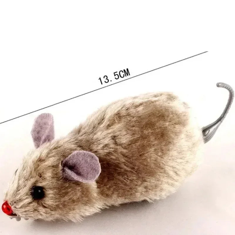 1Pc Funny Lifelike Plush Mouse Running Rat Toy for Cats