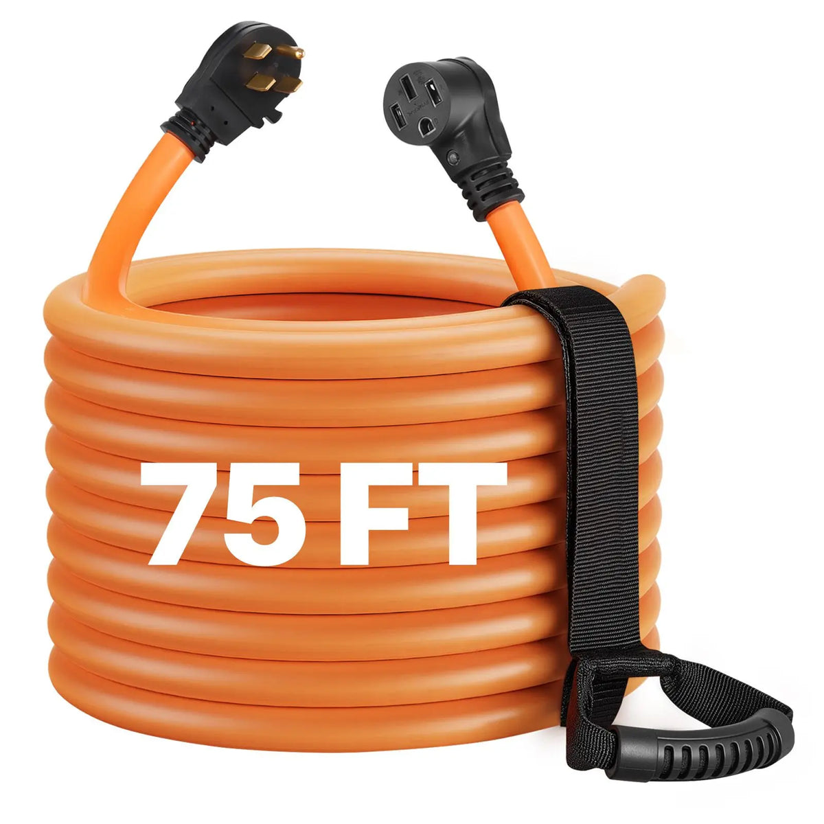 50 Amp 75 Feet RV Extension Cord, 125V/250V 7500W, Heavy Duty 6/3 + 8/1 Gauge STW RV Power Cord, NEMA 14-50P to NEMA 14-50R, .