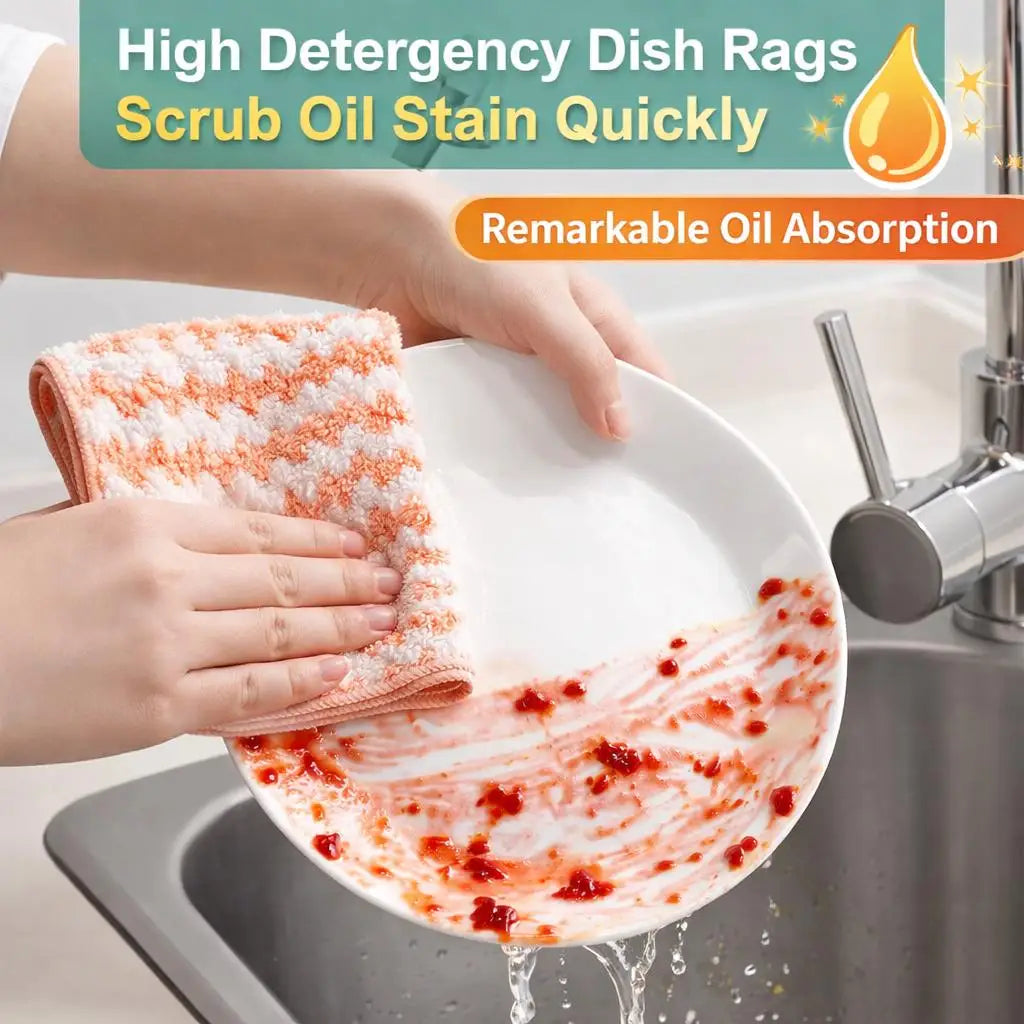 30-pack Non-stick, Sewage-resistant, Corrugated Microfiber Kitchen Cloths