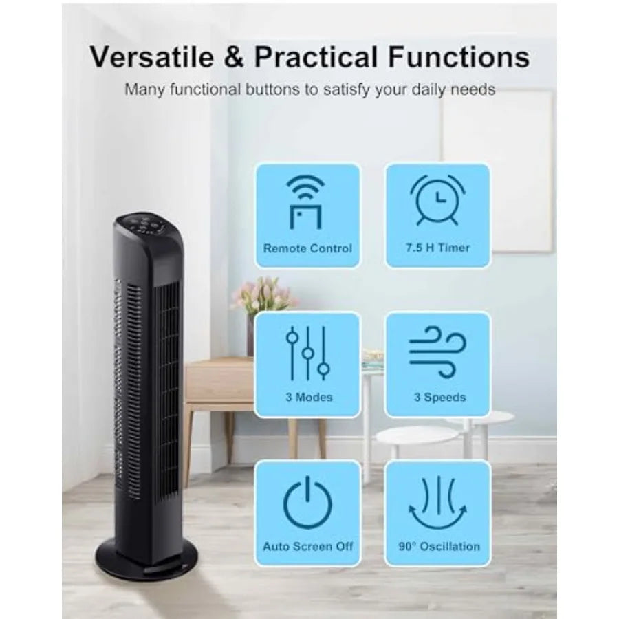 Oscillating Tower Fan with Remote