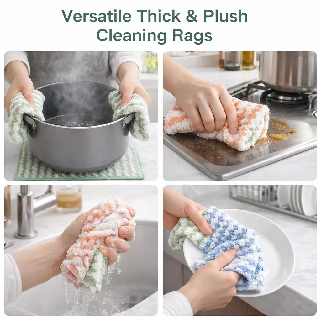 30-pack Non-stick, Sewage-resistant, Corrugated Microfiber Kitchen Cloths