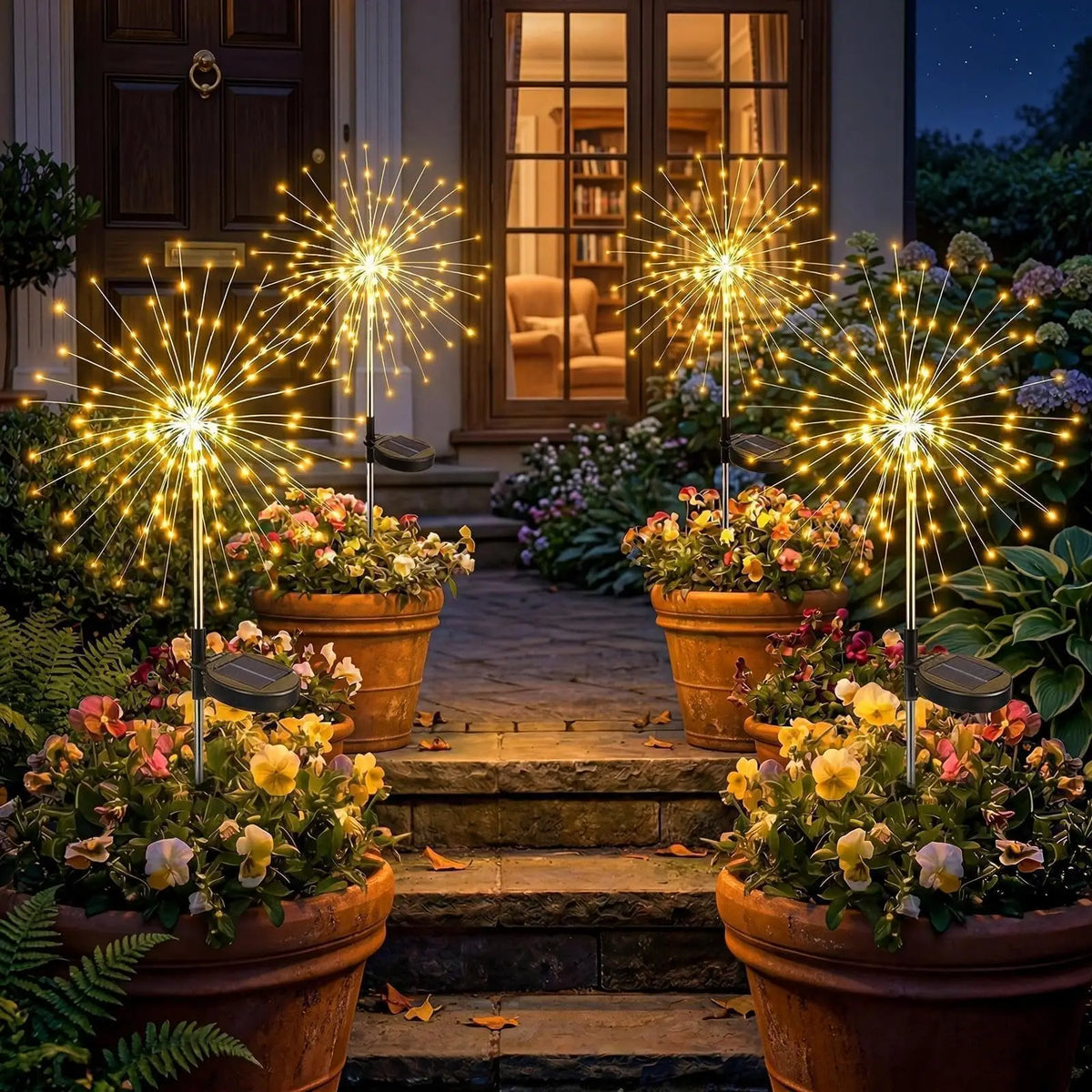 Solar Firework Lights Outdoor 2 Pack, 120LED Solar Starburst Garden Lights .