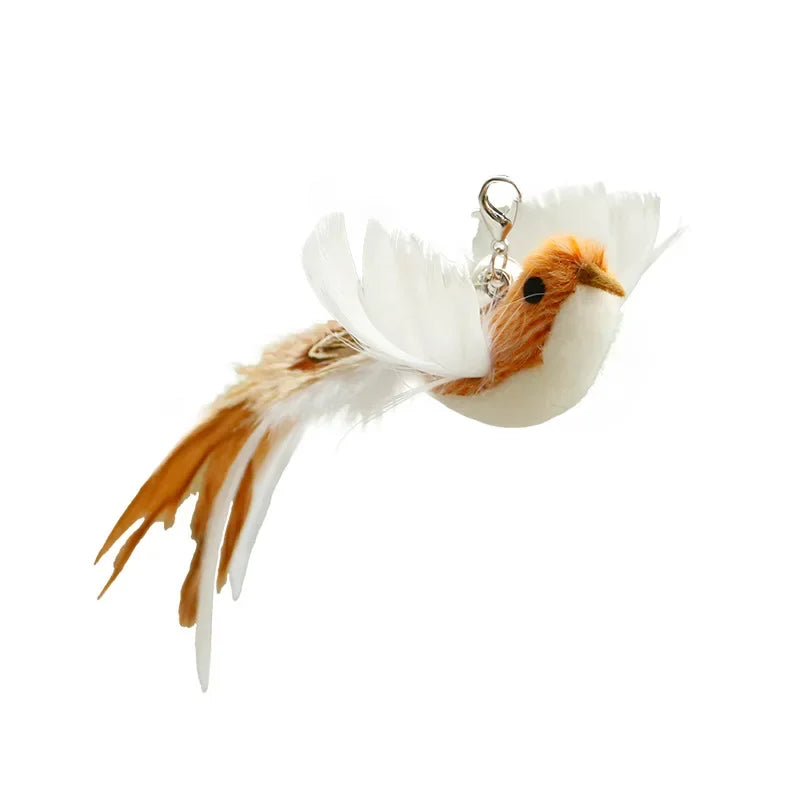 Bird/Feather Cat Wand with Bell Powerful Suction Cup  Cats Kitten Hunting Exercise