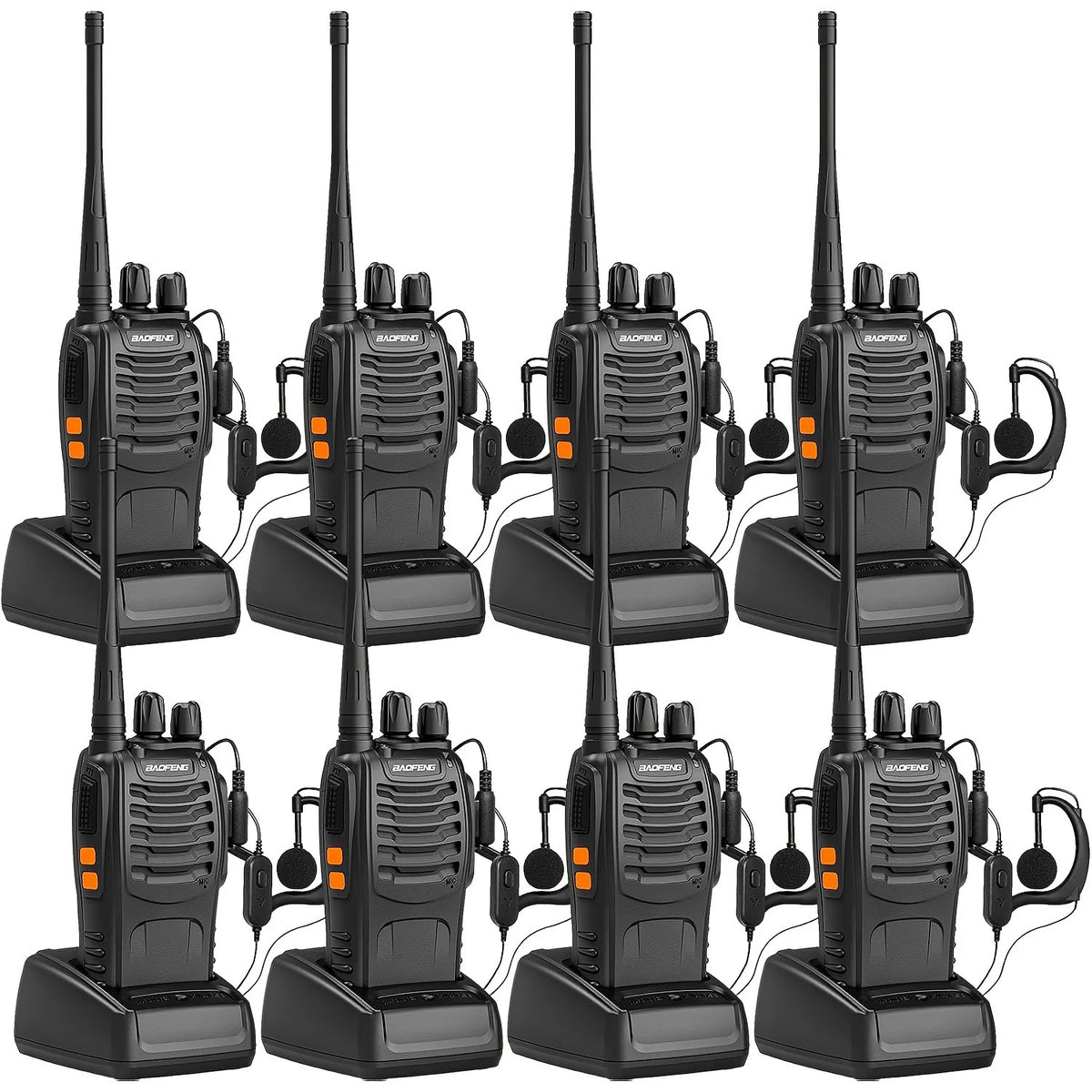 Baofeng 6/8Pcs BF 888S Walkie Talkie UHF 400 470MHz Long Range Two Way Ham Radios Transceiver .