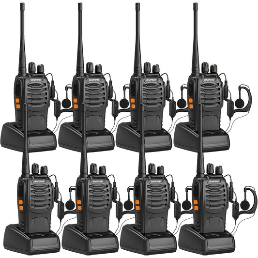 Baofeng 6/8Pcs BF 888S Walkie Talkie UHF 400 470MHz Long Range Two Way Ham Radios Transceiver .