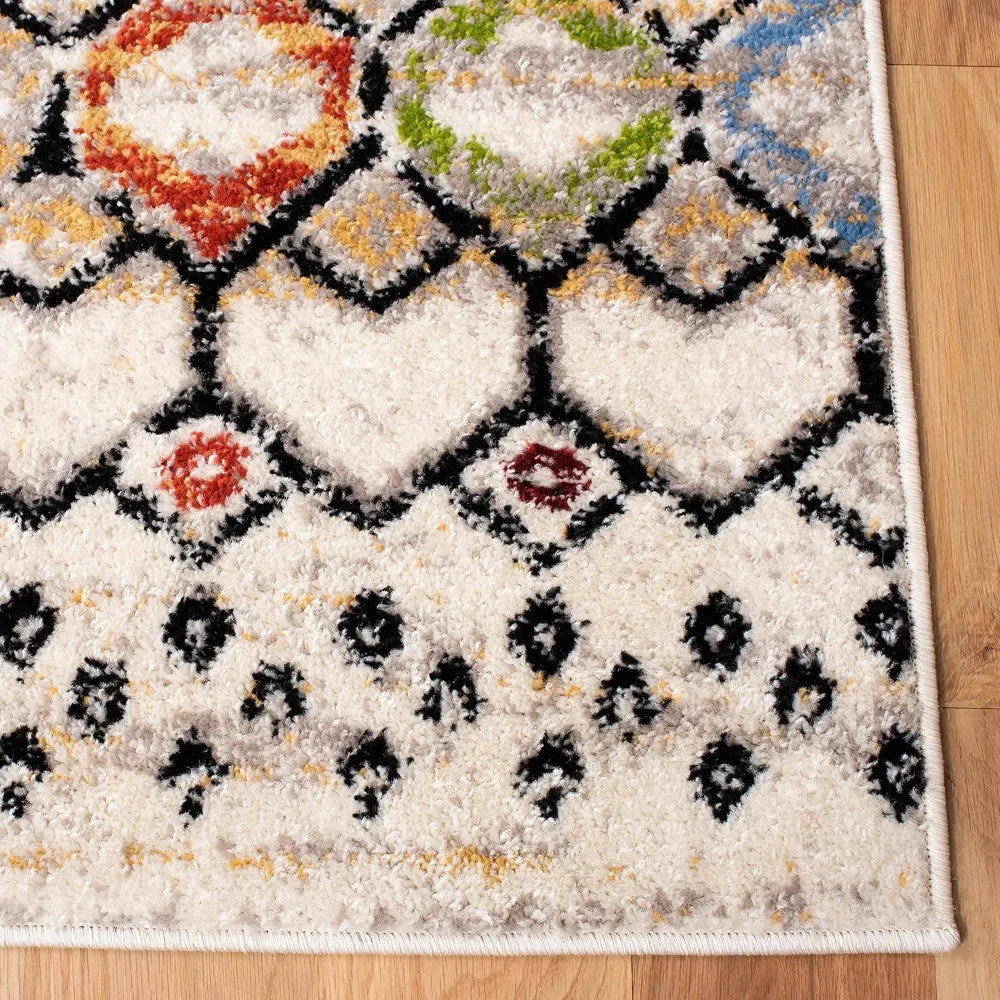 Large 8x10 Moroccan Boho Area Rug, Non-Shedding & Easy Clean,
