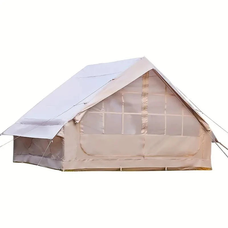 PAKICETUS Large Luxury Inflatable Glamping Tent with Manual Hand Pump, Easy Setup 4 Season Anti-Snow Spacious Family Shelter, Weatherproof Air Tent .