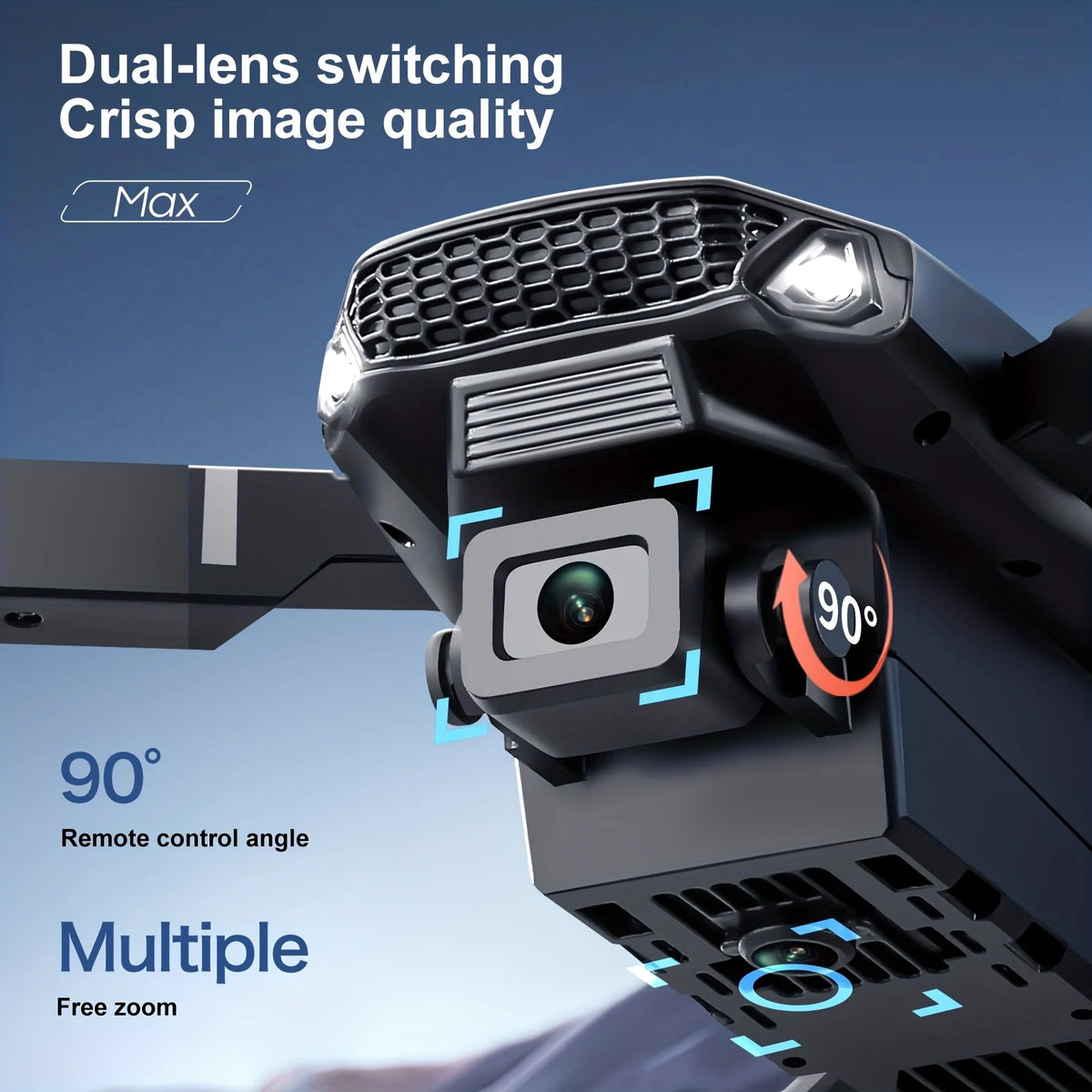 2026 Upgraded E88 PRO MAX Foldable Drone with Dual Cameras, 8K Screen Remote Control, Extra Batteries, .