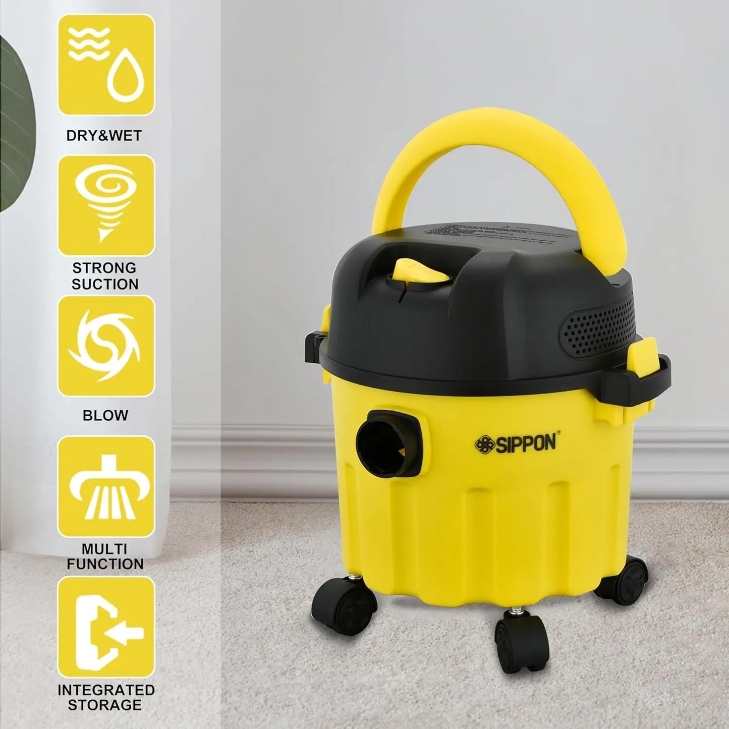 3-in-1 Wet Dry Vacuum, 2 Peak HP, Portable Shop Vacuum Cleaner . Pet Hair, Hard Floor,.