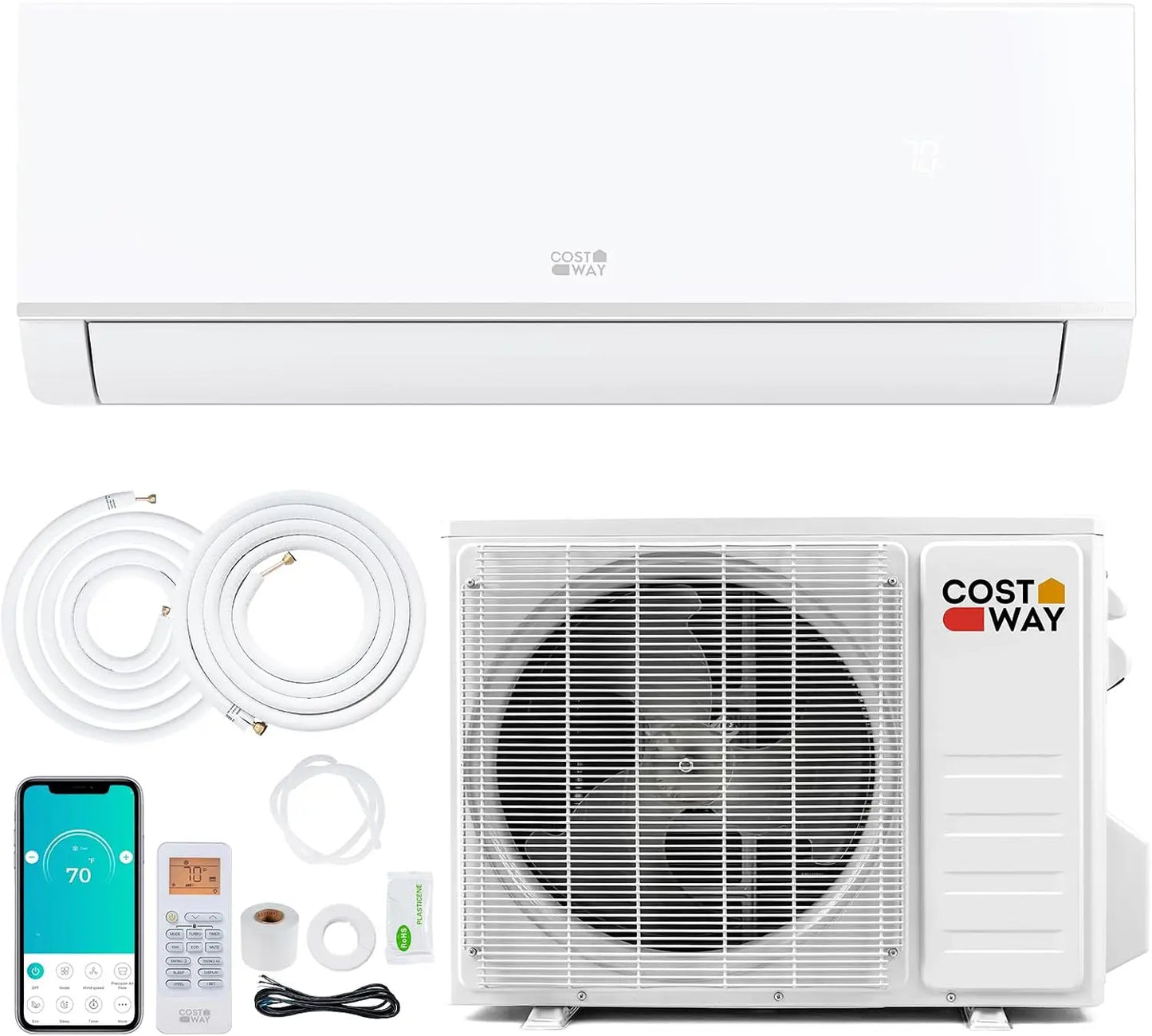 12000 BTU Mini Split Air Conditioner & Heater, 20 SEER2 115V Wifi Enabled Energy Efficient Inverter .