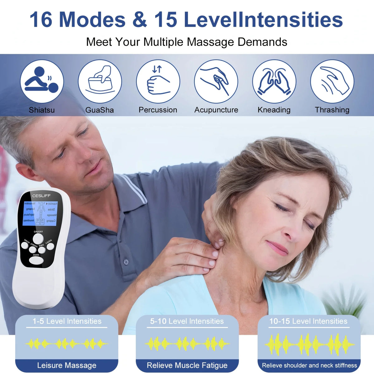 Digital TENS Unit with Accessories | Deep Muscle Stimulation for Back, Neck and Hip Relief | Nerve Pain, Tendonitis, Arthritis, Stiffness and Inflammation Management .