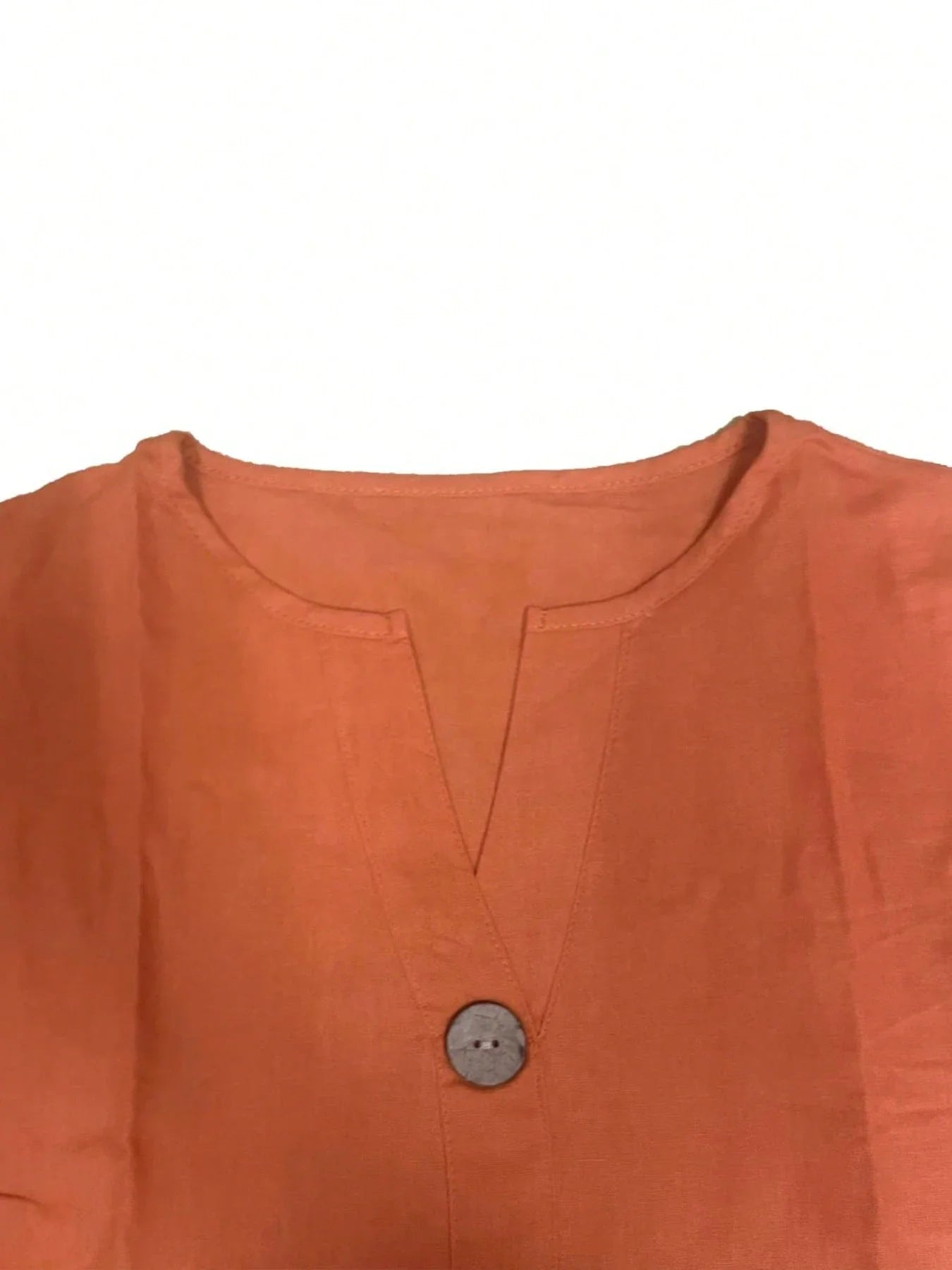 Women's Notched Collar Button Up Woven Blouse Loose Fit Spring
