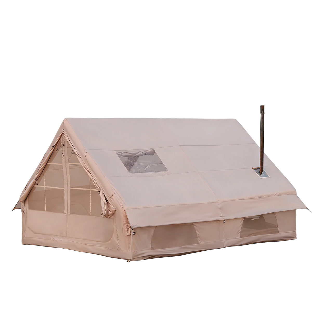 PAKICETUS Large Luxury Inflatable Glamping Tent with Manual Hand Pump, Easy Setup 4 Season Anti-Snow Spacious Family Shelter, Weatherproof Air Tent .