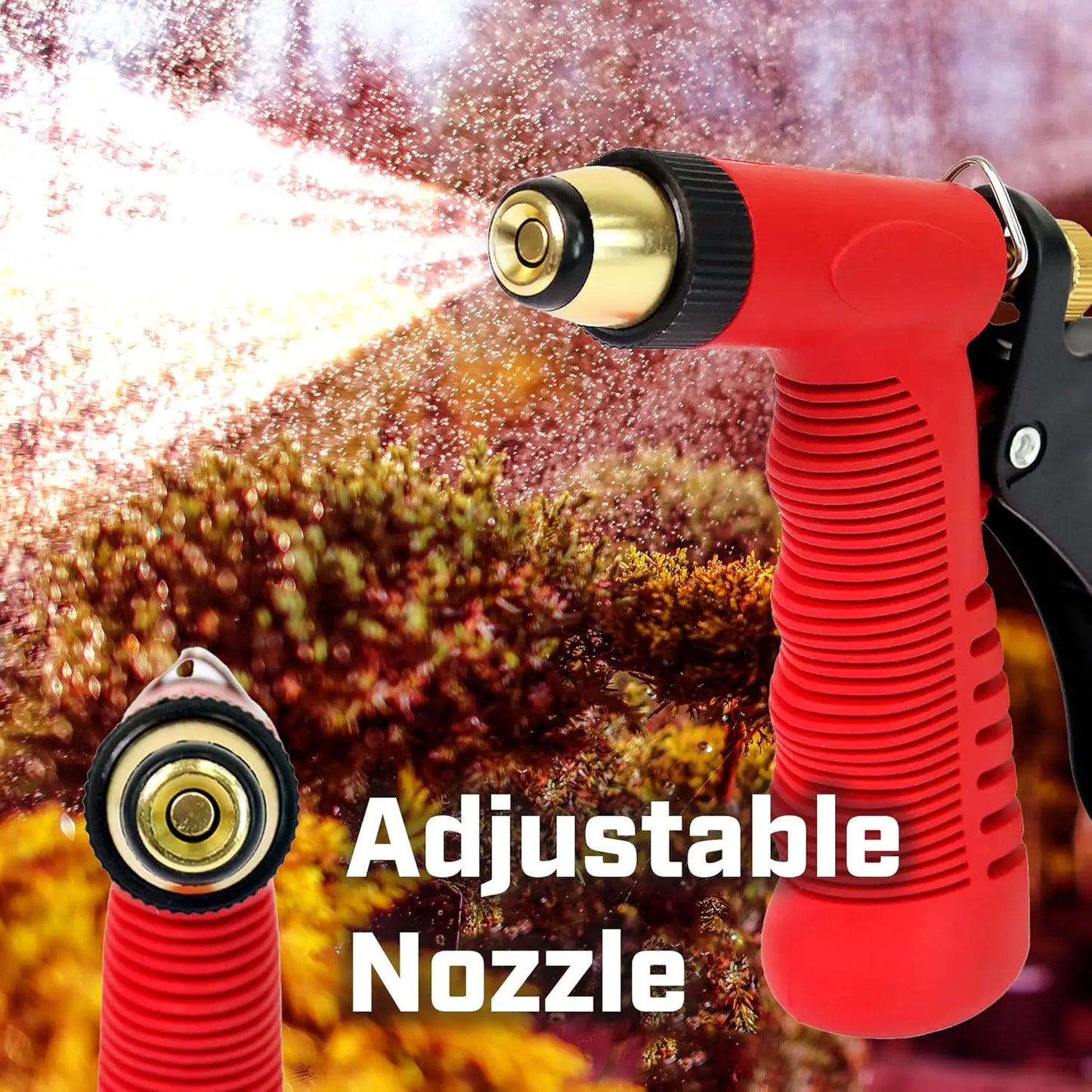 Adjustable Cone Tip Garden Hose Spray Nozzle with Rear Trigger Grip,