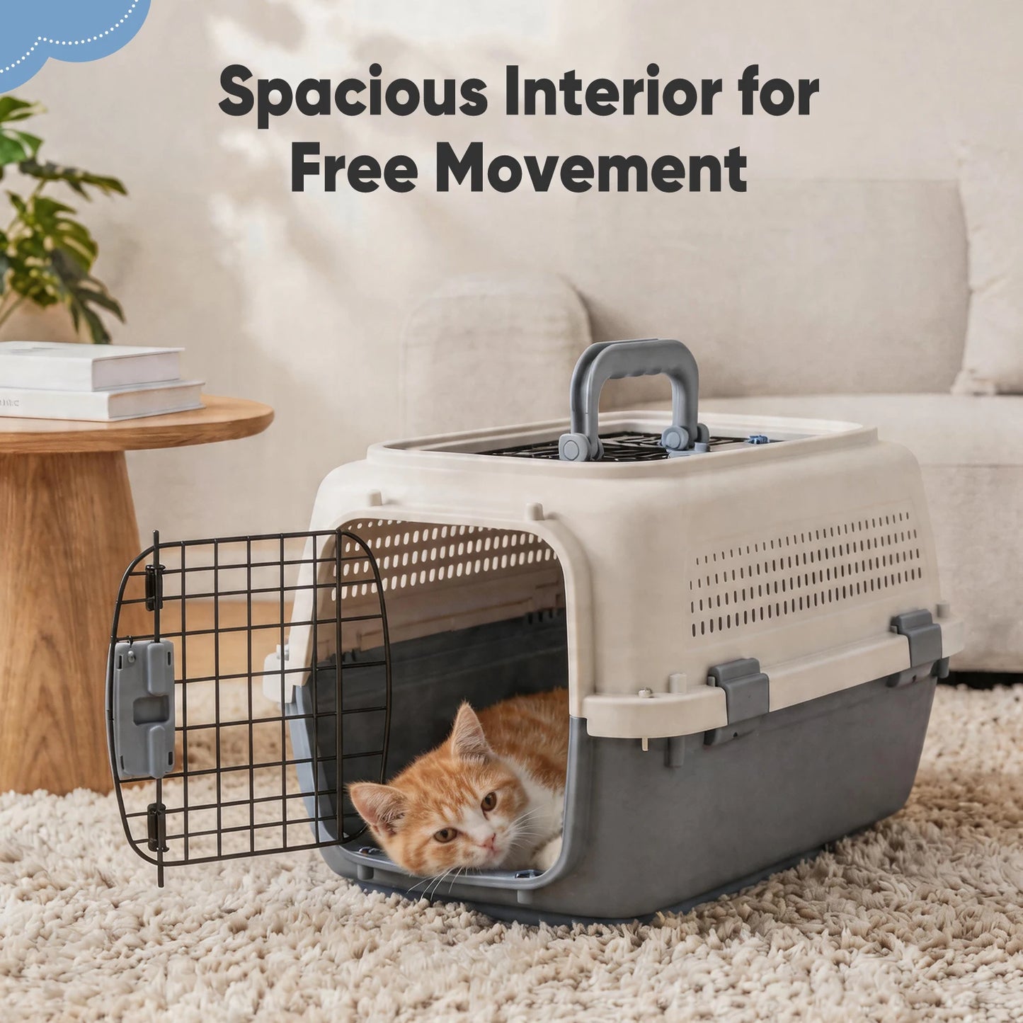 23Inch Pet Carrier for Small Dogs Cats  Front Top Load Wire Door .