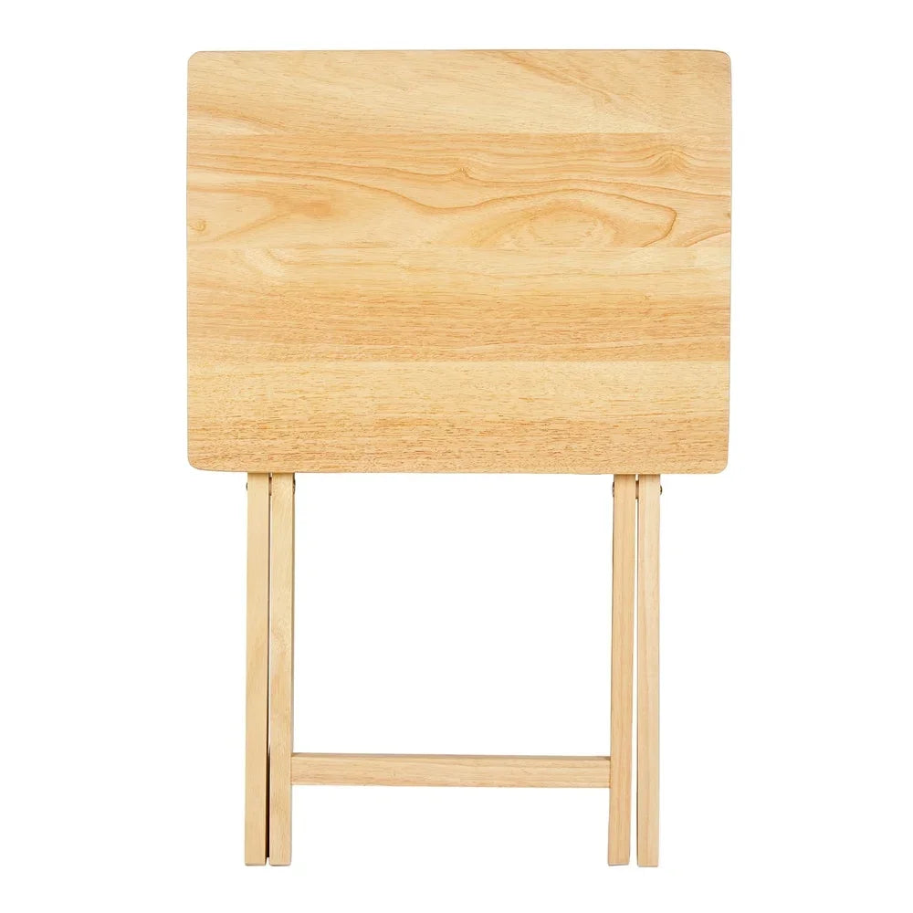 Indoor Folding TV Tray Table Portable Lightweight Solid Rubberwood .