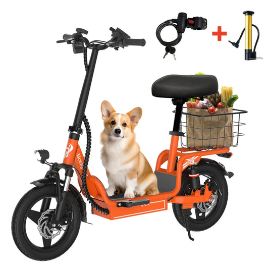 Bodywel T3 Folding Electric Scooter for Adults, 48V 13Ah Full Shock Foldable EScooter with Seat.