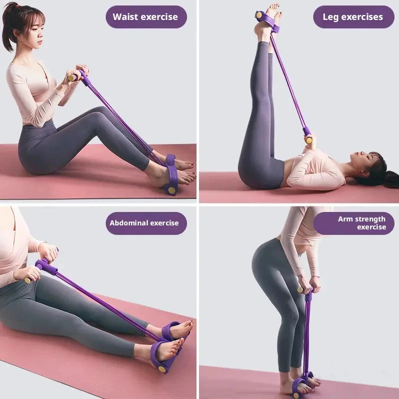 1PC Home Fitness Resistance Bands Set - 4 Elastic Pull Ropes for Full Body Workout