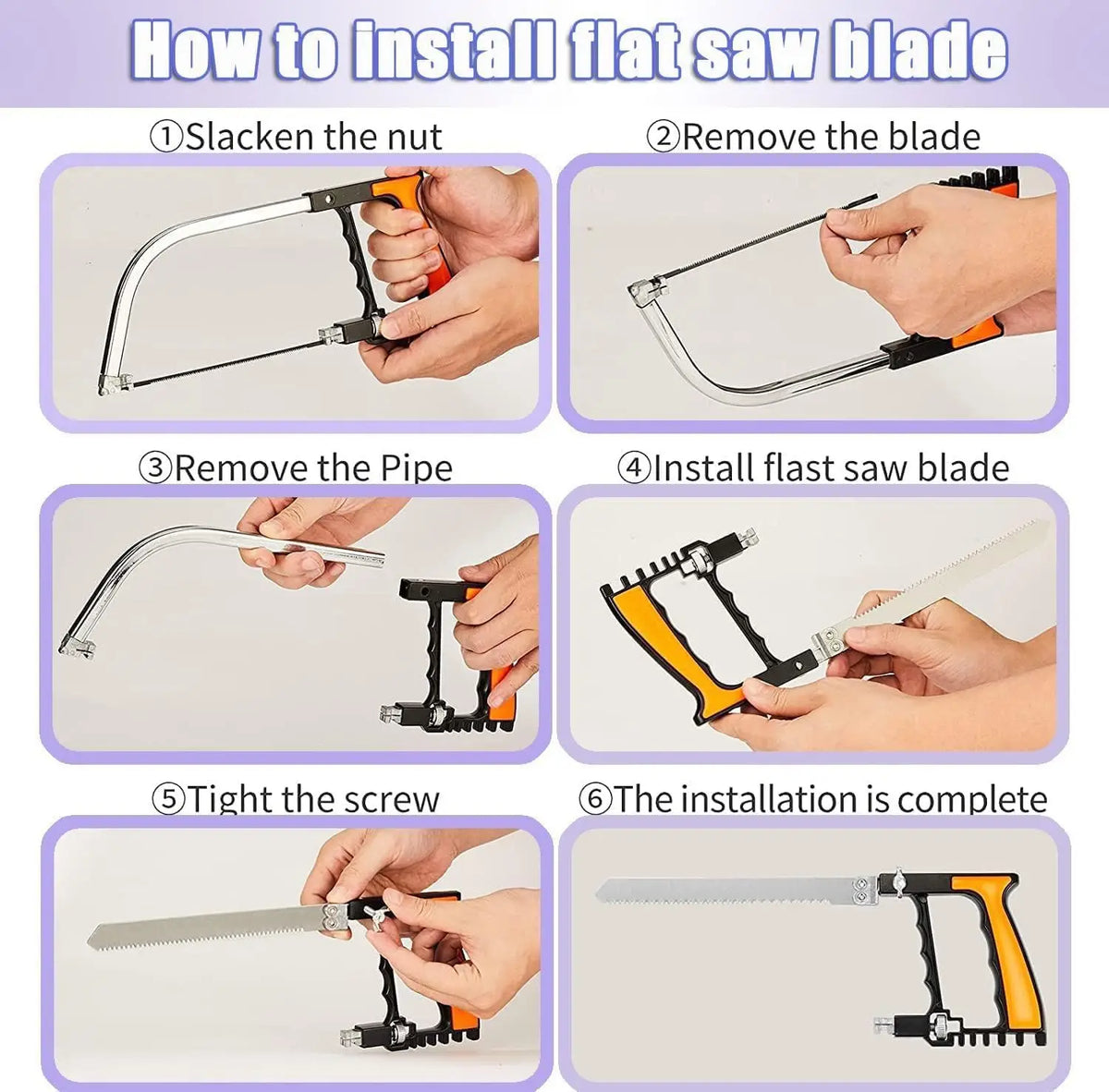 12Pcs Multifunction Handsaw Set: Hacksaw, Coping, Bow,.