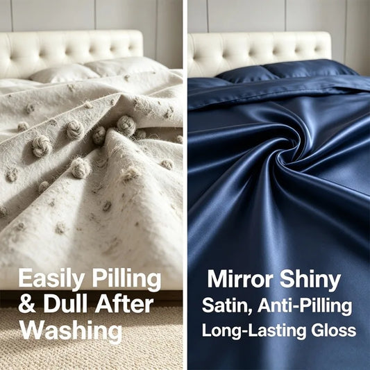 Double-sided Satin Quilt Cover Silk Satin Bed Sheet Bed Cover Bedding Set Satin Bed Sheet Set (4-piece Set) .