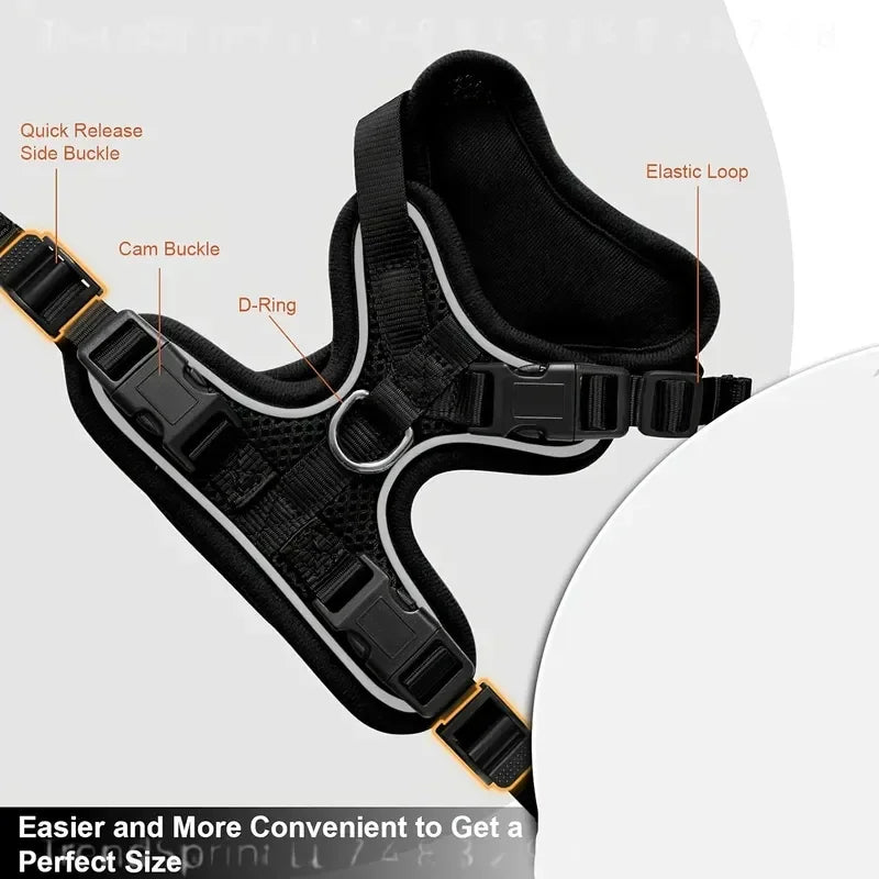 Cat Harness And Leash Set Anti‑Escape Soft Adjustable Breathable Vest‑Style Harness Easy Wear Comfort Safety Kit For Kitten .